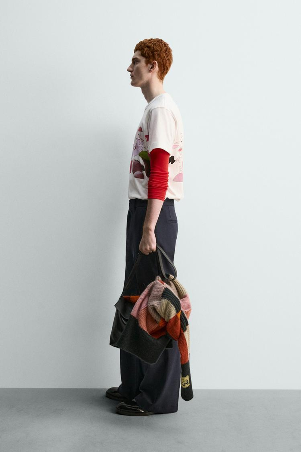 ZARA Х HARRY LAMBERT ФУТБОЛКА С ПРИНТОМ LOST BOYS ПИТЕР ПЭН, ЖЕЛТОВАТО-БЕЛЫЙ