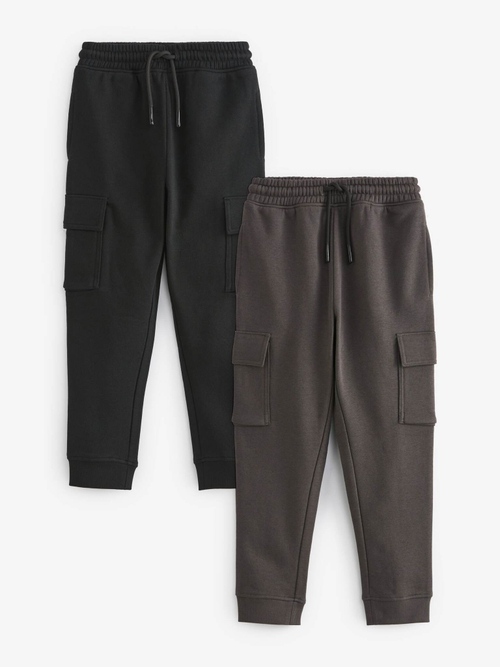 Брюки карго спортивные для мальчика Next M88-627, 2 шт., Черный, Темно-коричневый