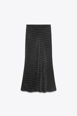 ZARA ДЛИННАЯ ЮБКА — ZW COLLECTION, ЧЕРНЫЙ/БЕЛЫЙ