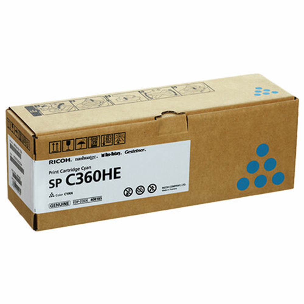 Картридж лазерный RICOH (SP C360HE) для Ricoh SP C360SFNw/C361SFNw, голубой, оригинальный, ресурс 6000 страниц, 408185