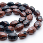 Обсидиан коричневый бусины, размер около 14*11 мм, цена за набор 6 шт