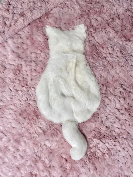 Вязаный детский плед из натурального меха рекс "Котик" 120х80 см (розовый)