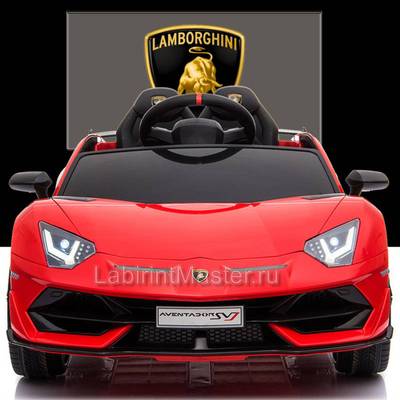 Детский электромобиль "Lamborghini Aventador SVJ", красный