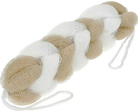 Мочалка-косичка для бани и сауны Гигант 31х6,5,6,5см, кремовая