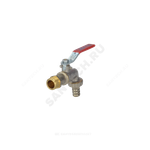 Кран шаровой водоразборный латунь со штуцером 1019 Euro Ду 20 Ру16 НР/штуц G3/4" рычаг L=141мм Aquasfera 1019-02.