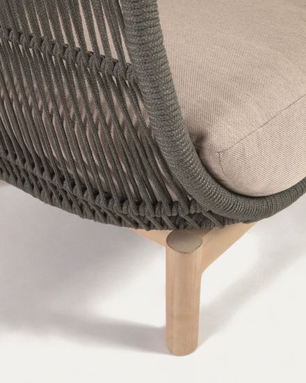 Кресло Catalina из зеленой веревки и массива акации La Forma Испания