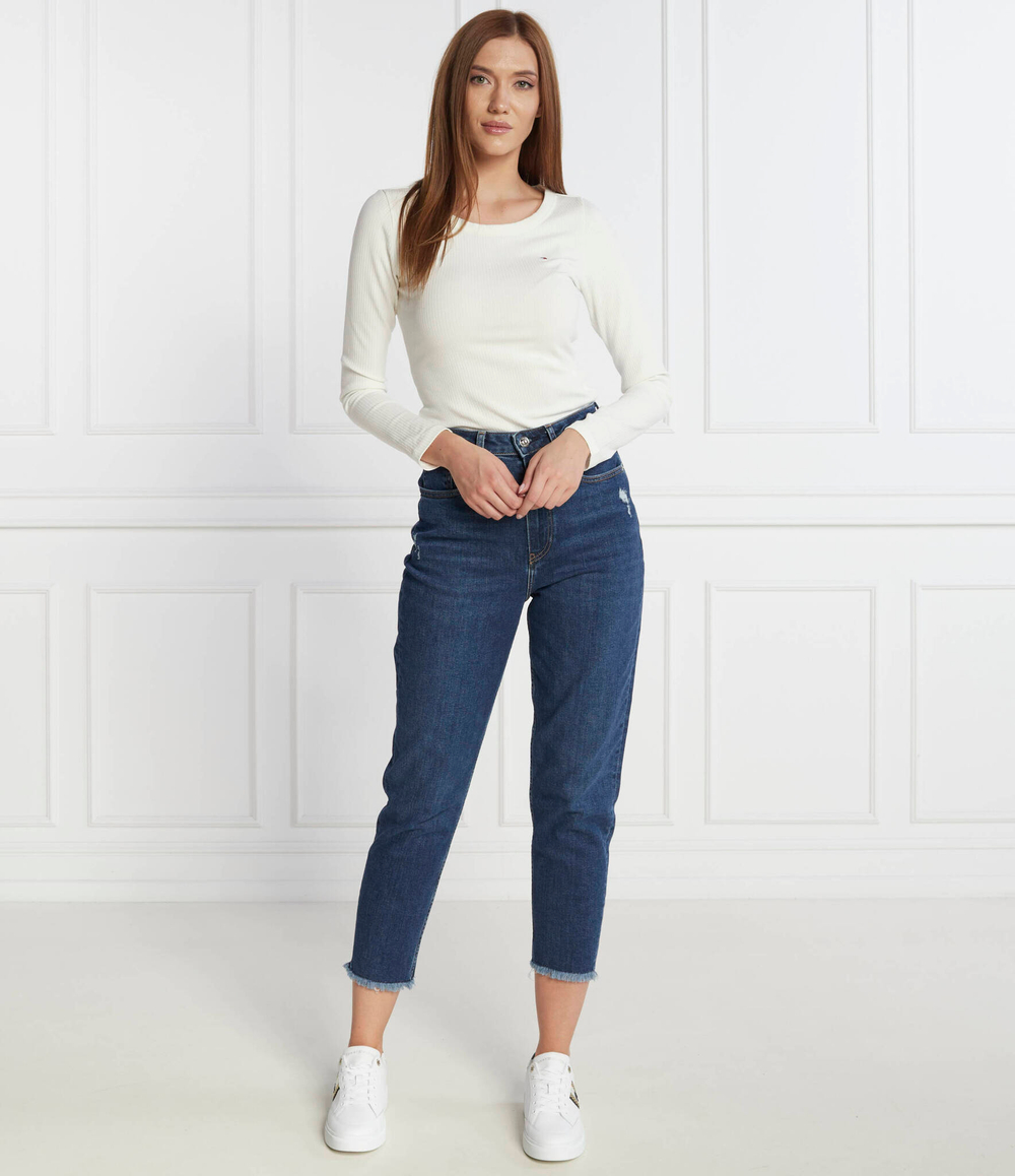 Блузка 5X2 RIB O-NK LS Tommy Hilfiger - белый(WW0WW38869)