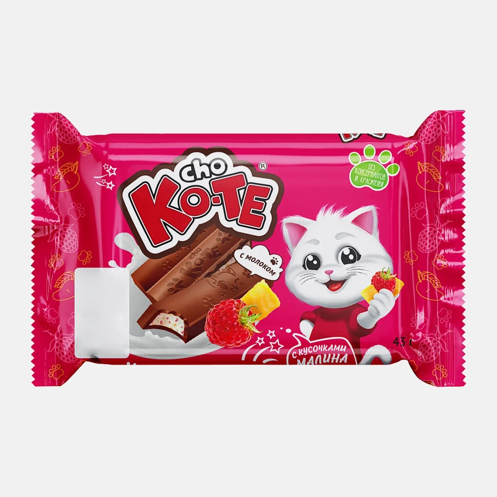 Молочная плитка Cho Ko-Te Малина и манго 43г