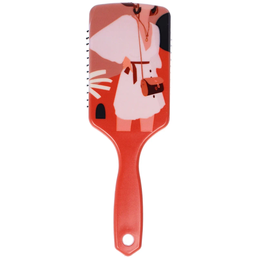 Расческа массажная прямоугольная форма «КОЛЛЕКЦИЯ ИМАНИ - МИРА», микс 4 дизайна, 24*7,5см (PVC упаковка)