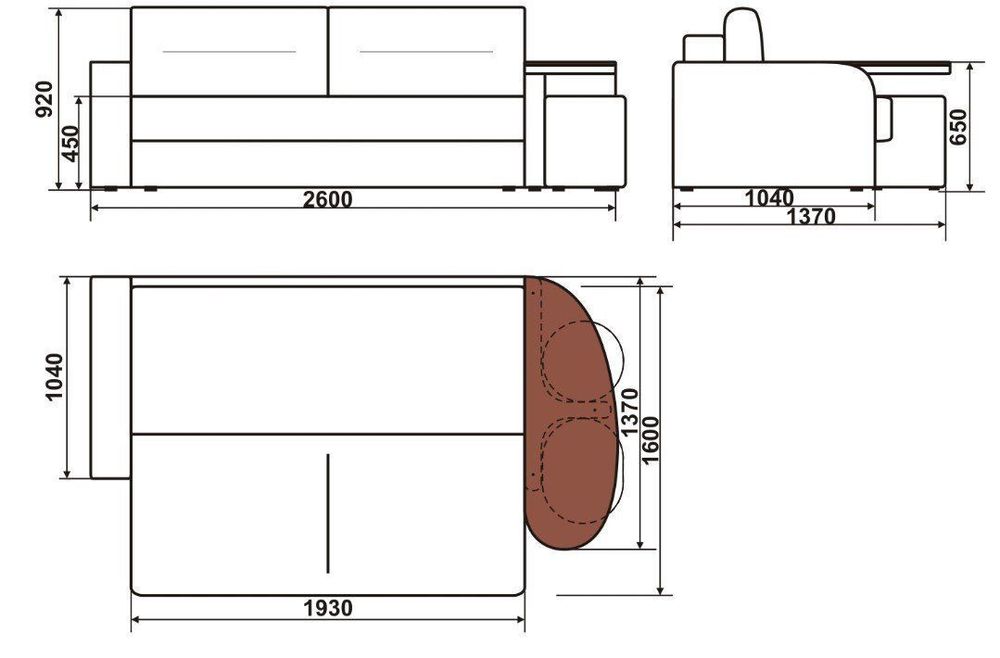 Диван прямой "Сантана 4" без стола,