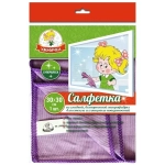 Салфетка д/СТЕКЛА Умничка Микрофибра гладкая 30*30см 1шт