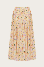 Юбка из желтого хлопка с авторским принтом