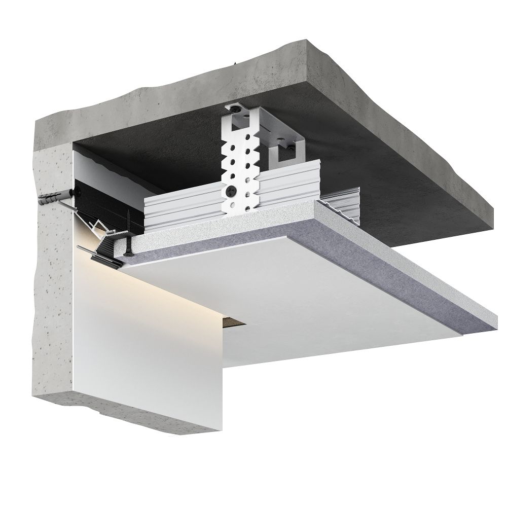 Теневой профиль потолочный анодированный черный, 2000x50x60 мм