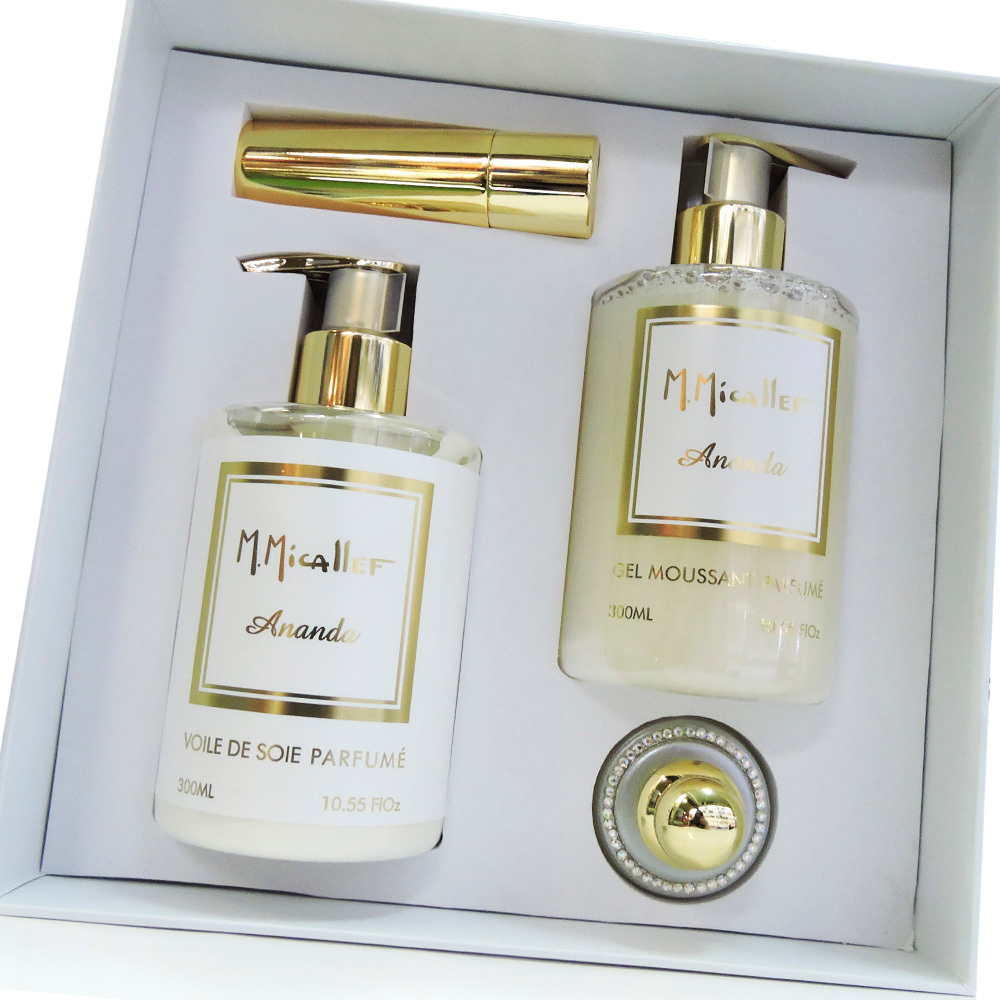 M.Micallef Ananda Le Rituel подарочный набор для женщин с духами, муссом для душа и молочком для тела.