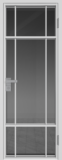 Дверь межкомнатная Профиль Дорс 8AG, цвет белый матовый, алюминий, стекло тонированное