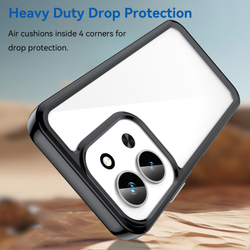 Противоударный чехол для смартфона Xiaomi Redmi 15C 4G, усиленные защитные рамки черного цвета