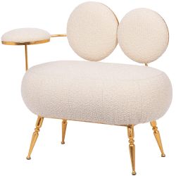 Банкетка Пьяно Золото Букле Белый