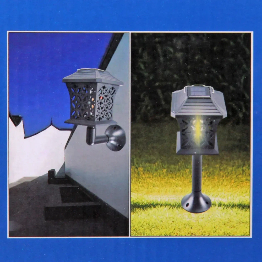 Фонарь садовый «Вечер» 12*12*13,5 см (h=60 см) на солнечной батарее (универсальный), Теплый белый