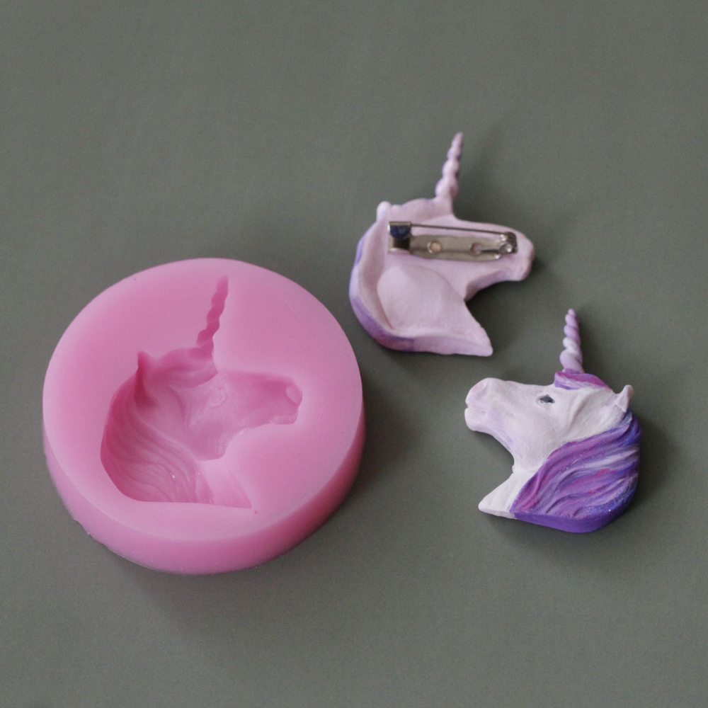 Молд силиконовый для творчества "Единорог" 6 см / Форма для шоколада, мастики, молд для лепки
