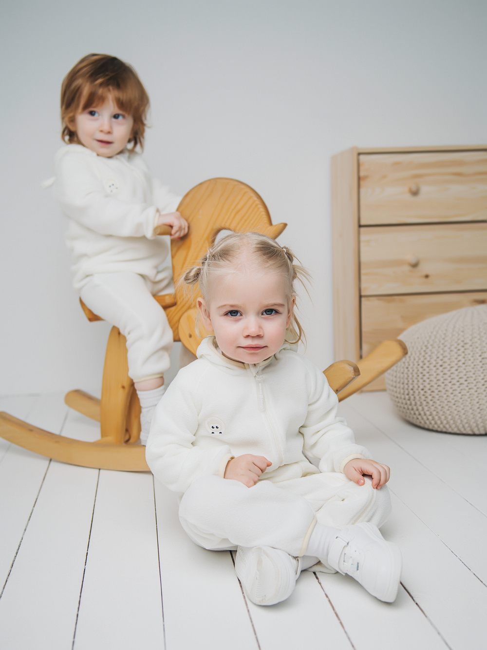 Комбинезон флисовый с ушками "Молоко" 0+