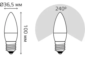 Лампа светодиодная Basic Свеча Е27 7,5W 4000K 30332282 Gauss