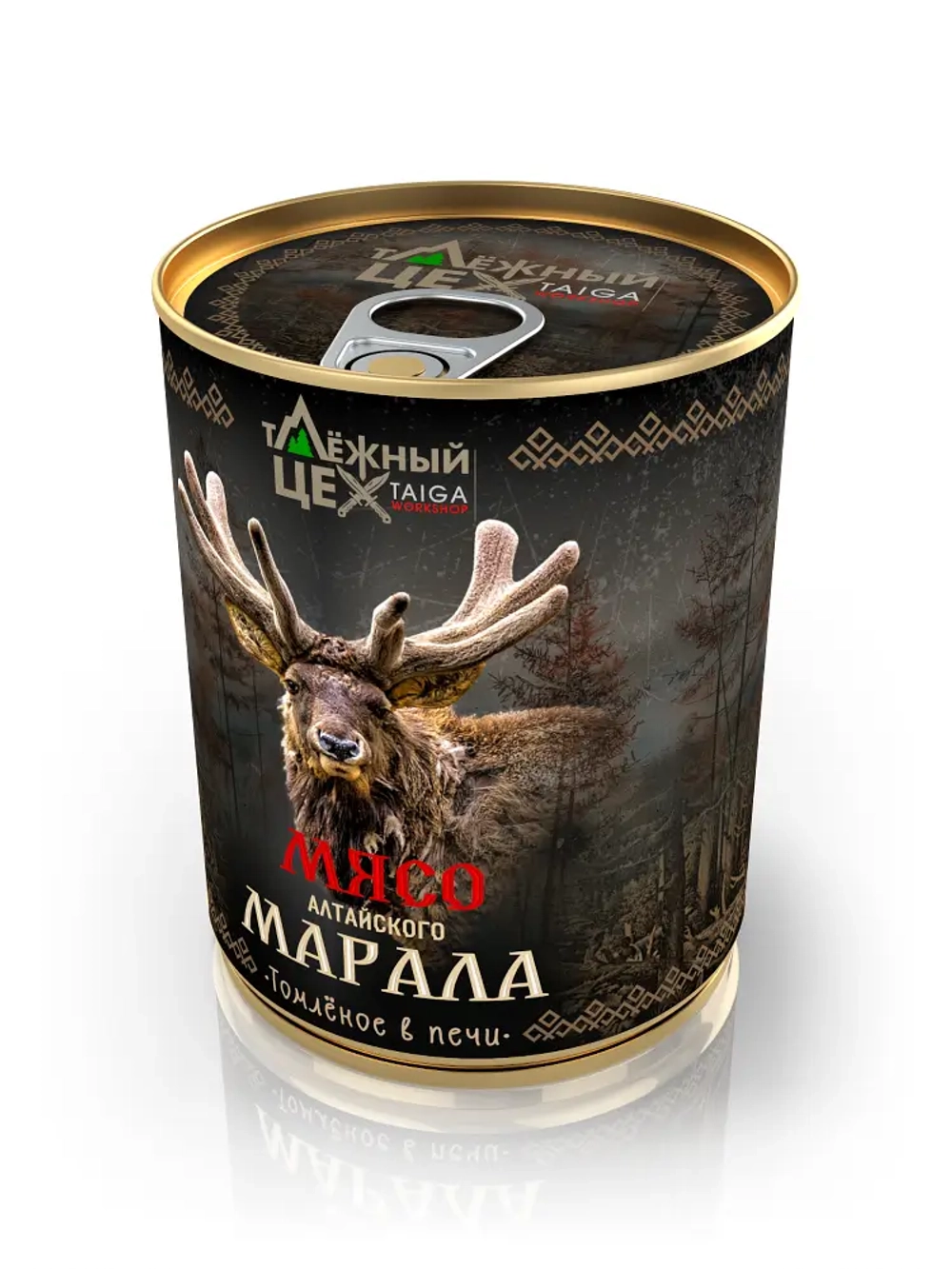 Мясо Алтайского марала томленое в печи ТАЁЖНЫЙ ЦЕХ тушеное мясо марала, 338 г