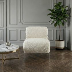 Кресло Нимфея Молоко Античное серебро