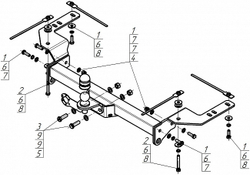 Фаркоп Motodor для Toyota Land Cruiser 200 (кроме версий Excalibur и Executive), Lexus LX (хром. Шар)(паспорт и сертификат в комплекте)(без электрики) 92503-FE