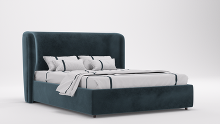 Мягкая двуспальная кровать ФРАНЧЕСКА с подъемным механизмом