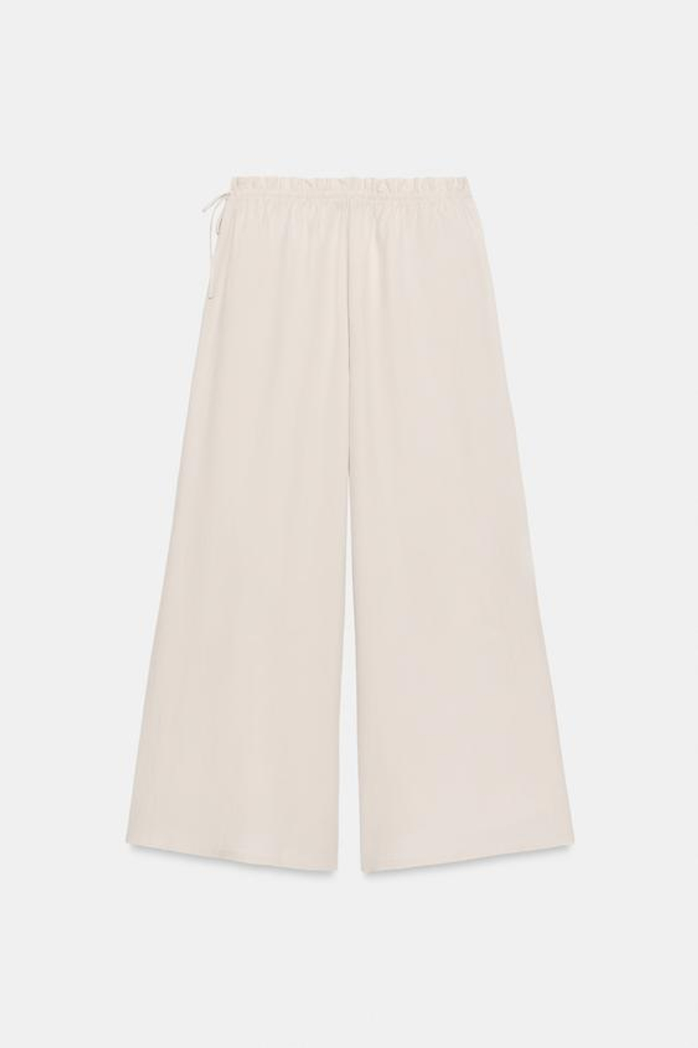 ZARA БРЮКИ ПАЛАЦЦО С ЗАВЯЗКАМИ, СЛОНОВАЯ КОСТЬ