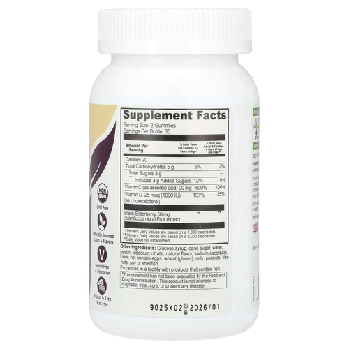 YumVs, Kid's Immuni-D ™, бузина, витамины C и D, ягоды, 60 жевательных таблеток