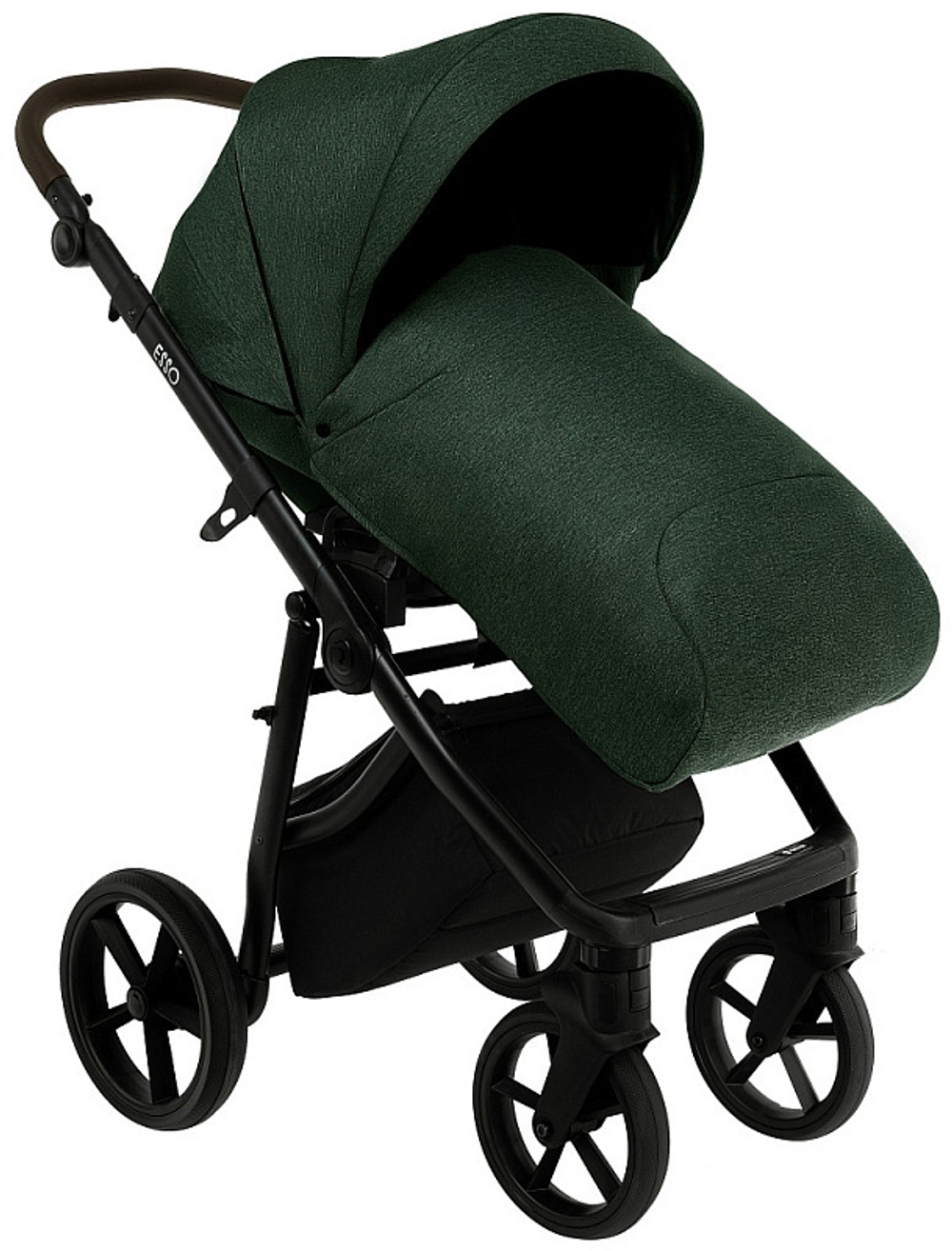 Детская коляска Roan Esso 2025 3 в 1 с автокреслом Tutis Elo Black ESS113/1 Dark Green/Black