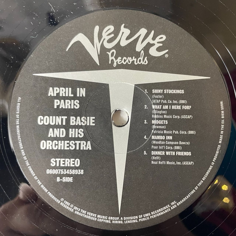 Виниловая пластинка LP Count Basie And His Orchestra April In Paris (EU 2013)