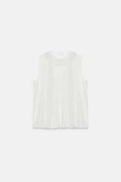 ZARA РОМАНТИЧНАЯ РУБАШКА ZW COLLECTION, БЕЛЫЙ