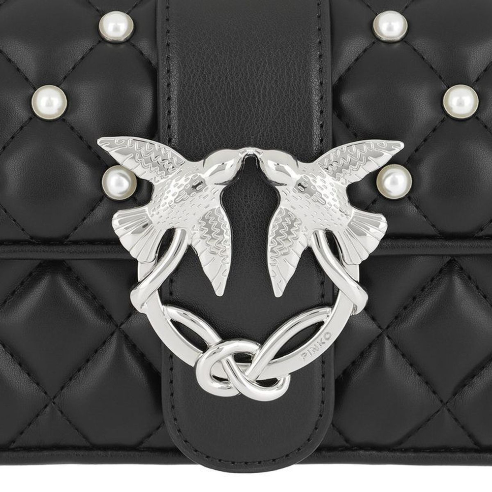 MINI LOVE PEARLS BAG NERO - black