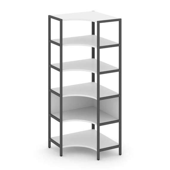 Shelf System Односекционный угловой стеллаж пятиярусный SN.STMU-511 Белый/Металл Антрацит 810*810*19