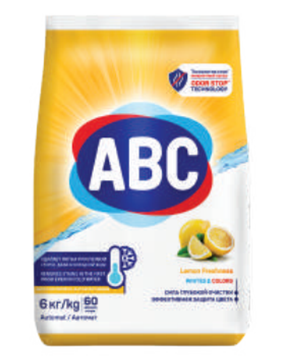 Порошок для стирки белья ABC Лимон 6 KG * 1