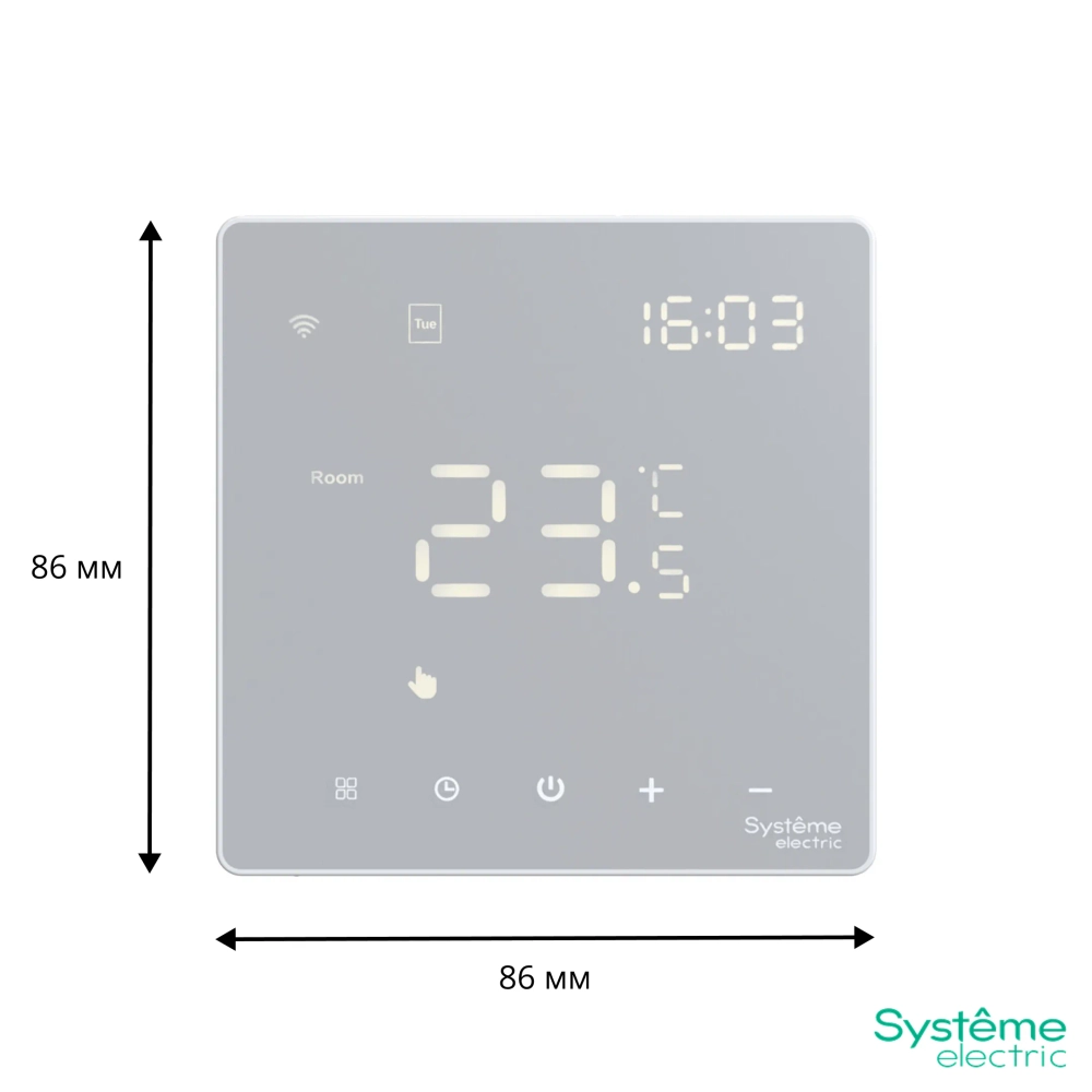 Art Gallery термостат Wi-Fi электронный для теплого пола, 16A, в сборе, белый