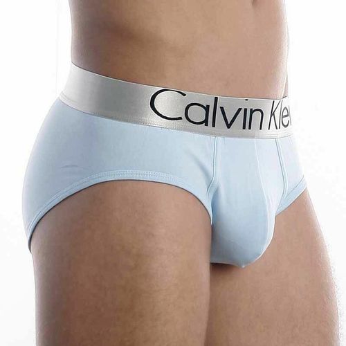 Мужские трусы брифы голубые Calvin Klein Mens Steel Grey