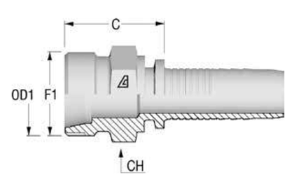 Фитинг DN 06 DKO-L (Ш) 12x1.5 6 ALFAGOMMA