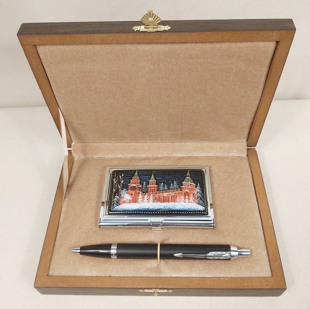 Набор подарочный "Москва" (визитница персональная, ручка Parker)
