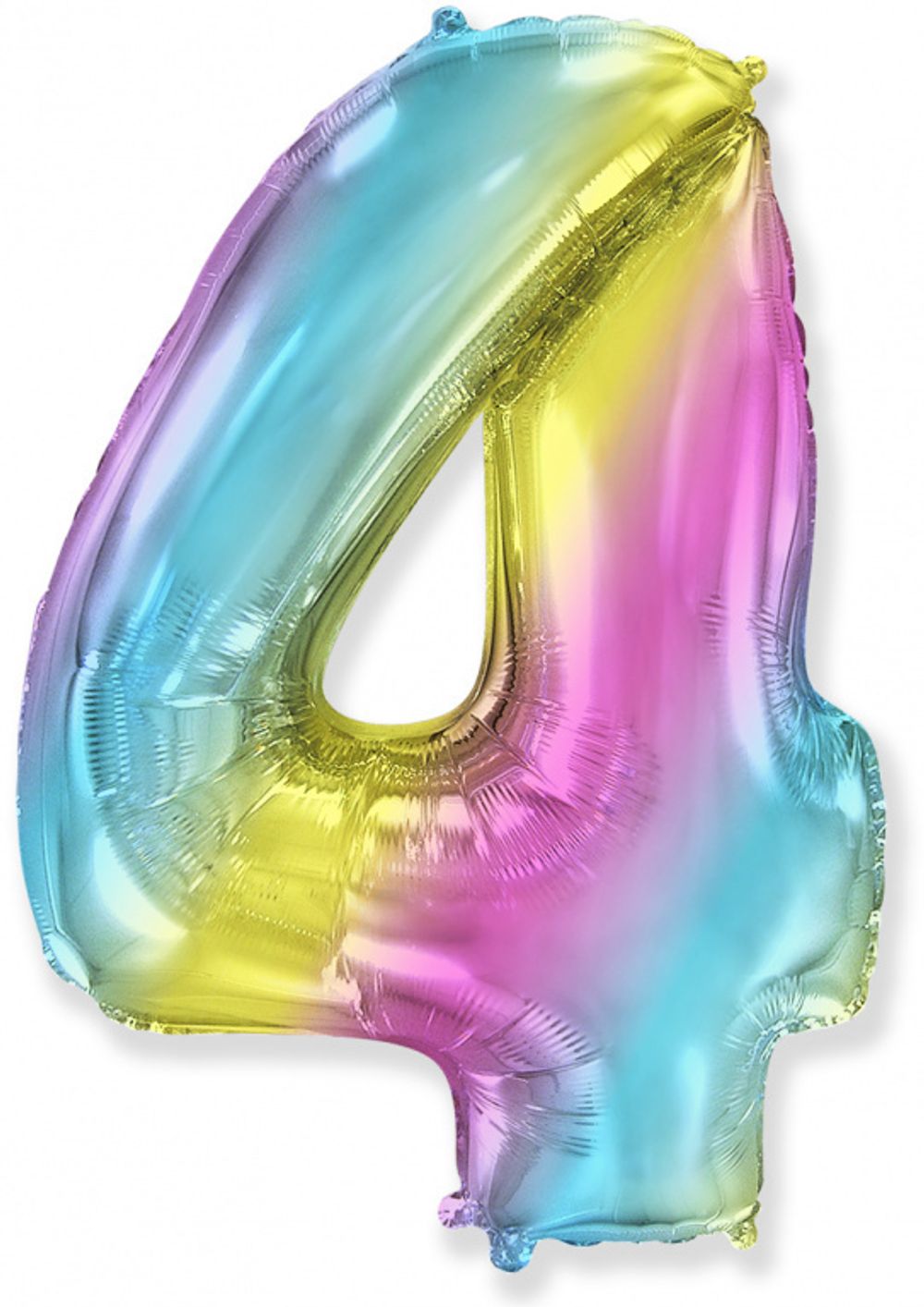 FM Шар диагональная радуга градиент "Цифра 4" 102 см (БГ-60)  Изображение3