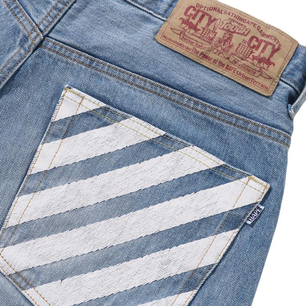 A Bathing Ape Bathing Ape Jeans Cotton синий