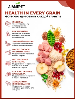 Сухой полнорационный корм холистик с индейкой для стерилизованных кошек.