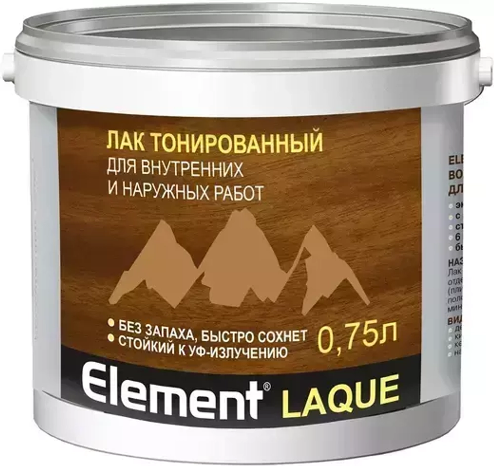 Лак Alpa Element Laque водный тонированный махагон 0,75л
