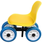 Стул садовый на 4-Х колесах для прополки и работы в саду 44*24*53см с поворотным механизмом(360°), мягкое сиденье