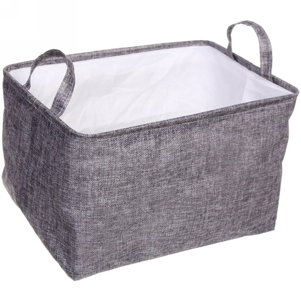 Коробка для хранения вещей с ручками «ВЕСТА», цвет серый, 38*26*21см