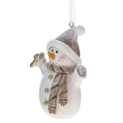GAEM Фигурка декоративная подвесная "Снеговик", L7 W3,5 H9 см, 2в.