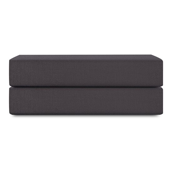 Простыня на резинке из премиального сатина темно-серого цвета из коллекции essential, 180х200х30 см