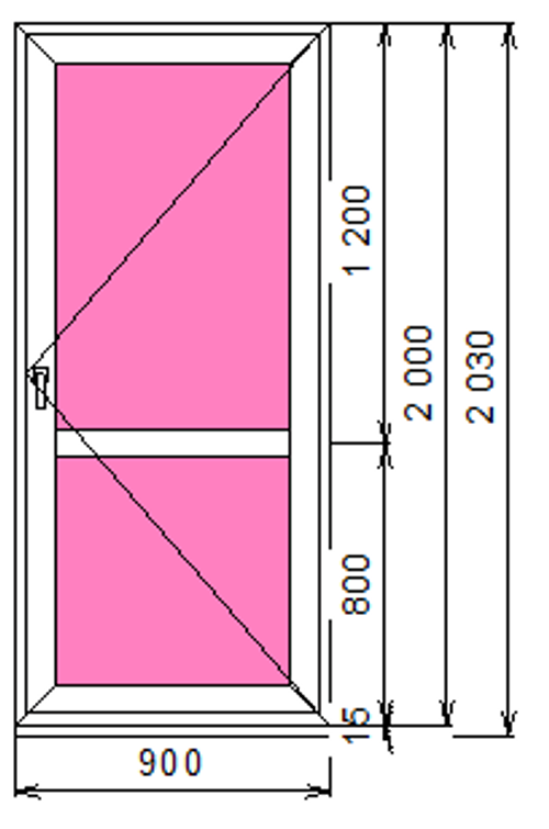 Дверь из ПВХ 2000 х 900